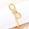 Twisted Brass Cuff Bangles, Torque Bangles for Women, Bowknot, Rack Plating, Long-Lasting Plated, Cadmium Free & Lead Free, Real 18K Gold Plated, Inner Diameter: 1-5/8x2-1/8 inch(4.1x5.5cm)