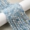 Natural Aquamarine Beads Strands, Faceted, Round, 6mm, Hole: 0.8mm, about 64~65pcs/strand, 15.16~15.31 (38.5~38.9cm)