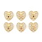 Brass Micro Pave Cubic Zirconia Slide Charms, Long-Lasting Plated, Heart, Golden, 14.5x15x6mm, Hole: 1.5x4mm and 1.5x11mm