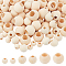 120Pcs 3 Style Natural Wood Beads, Round, BurlyWood, 40pcs/style