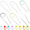 GORGECRAFT 6 Sizes Circular Knitting Needles Set Metal Magic Loop Round Needles with 10Pcs Random Color ABS Plastic Knitting Crochet Locking Stitch Markers Holder Size 7 6 4 2.5 1.5 0