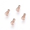 Ion Plating(IP) 304 Stainless Steel Charms, Chain Extender Drop, Teardrop, Rose Gold, 6x3mm, Hole: 1mm