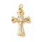 Brass Micro Pave Cubic Zirconia Pendants, Cadmium Free & Nickel Free & Lead Free, Cross Charms, with Jump Ring, Real 18K Gold Plated, 22.5x14x4mm, Hole: 3.4mm