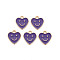 Alloy Enamel Charms, Cadmium Free & Lead Free, Light Gold, Heart with Smile, Indigo, 13x12x1.5mm, Hole: 1.6mm