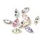Glass Rhinestone Cabochons, Pointed Back & Back Plated, Faceted, Horse Eye, Mixed Color, 6x3x2mm