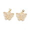 Brass Micro Pave Cubic Zirconia Pendants, Butterfly, Clear, Golden, 17x19x3mm, Hole: 5x3.5mm
