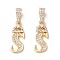 Eco-Friendly Brass Micro Pave Cubic Zirconia Pendants, Long-Lasting Plated, Real 18K Gold Plated, Cadmium Free & Lead Free, Letter, Letter.S, 16~20x7~11.5x1.5~2.2mm, Hole: 6.5x3.5mm