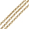 304 Stainless Steel Cable Chains, Ion Plating(IP), Unwelded, Rectangle, with Spool, Golden, 3x2.5x1mm
