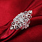 Hollow Out Flower Brass Finger Rings for Women, Platinum, US Size 8(18.1mm)