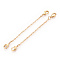 Brass Cable Chain Chain Extender, End Chains with Double Lobster Claw Clasps, Cadmium Free & Nickel Free & Lead Free, Real 18K Gold Plated, 55~60x2mm