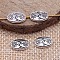 Tibetan Style Alloy Beads, Oval with Flower, Antique Silver, 10x6x3mm