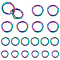 BENECREAT 18Pcs 3 Styles Rainbow Spring O Ring, Round Carabiner Clip Bag Making Lanyard Snap Hooks for Purses Keychain Lanyard Handbags