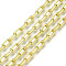 Unwelded Iron Paperclip Chains, Drawn Elongated Cable Chains, with Spool, Golden, 9.2x4.5x1.3mm, about 32.8 Feet(10m)/roll