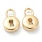 304 Stainless Steel Pendants,  Lock, Golden, 19x12x5mm, Hole: 5.5x4mm