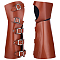 GORGECRAFT 2PCS Archery Hand Bracers Medieval Leather Arm Guards Imitation Leather Gauntlets Wristband Adjustable Retro Adjustable Arm Armor Cuff for Halloween Knight Cosplay Costume, Saddle Brown