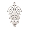 201 Stainless Steel Pendants, Laser Cut, Hollow Geometric Leaf Charm, Stainless Steel Color, 35x19.5x1mm, Hole: 1.2mm