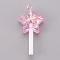 Resin Pendants, Imitation Lollipop, Star, Hot Pink, 41x20x7mm, Hole: 1.8mm