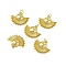 Rack Plating Brass Pendants, with Jump Ring, Long-Lasting Plated, Cadmium Free & Nickel Free & Lead Free, Fan Charm, Real 18K Gold Plated, 19.5x23x4mm, Jump Ring: 5x0.9mm, Inner Diameter: 3.2mm