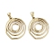 304 Stainless Steel Pendants, Golden, Flat Round, 29x24.5x1.5mm, Hole: 5x3.5mm
