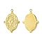 304 Stainless Steel Pendant  Cabochon Settings, Oval, Real 14K Gold Plated, Tray: 1.8x1.2mm, 22.5x14.5x2mm, Hole: 1.4mm