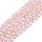 Electroplate Glass Beads Strands, AB Color Plated, Faceted, Rondelle, Pink, 4x3mm, Hole: 0.4mm, about 110~115pcs/strand, 39~40cm