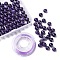 100Pcs 8mm Natural Charoite Round Beads, with 10m Elastic Crystal Thread, for DIY Stretch Bracelets Making Kits, Dye, 8mm, Hole: 1mm
