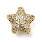 Brass Micro Pave Cubic Zirconia Bead, Rack Plating, Long-Lasting Plated, Lead Free & Cadmium Free, Star, Real 18K Gold Plated & Gunmetal, 12x13x8mm, Hole: 1.2mm and 3x2mm