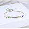 304 Stainless Steel Micro Pave Cubic Zirconia Box Chain Slider Bracelets, Rectangle Link Bracelets for Women, Stainless Steel Color, 5-1/4~9-1/4 inch(13.5~23.5cm)