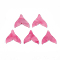 Cellulose Acetate(Resin) Pendants, Whale Tail Shape, Hot Pink, 26~26.5x26.5x2.5mm, Hole: 1mm