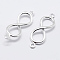 925 Sterling Silver Links, Infinity, with S925 Stamp, Silver, 18.5x6x2mm, Hole: 1mm