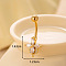 316L Surgical Stainless Steel Clear Cubic Zirconia Curved Barbell Belly Rings, Golden, Flower, 14.3x12.3mm