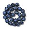 Handmade Lampwork Beads, Round with Flower, Cornflower Blue, 436mm, about 25pcs/strand