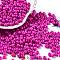 Baking Paint Glass Seed Beads, Round, Medium Violet Red, 4x3mm, Hole: 1.2mm, about 7650pcs/pound