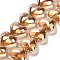 Electroplate Glass Beads Strands, Heart, Goldenrod, 12.2x15x8mm, Hole: 1mm, about 50pcs/strand, 23.62''(60cm)