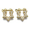 Brass Micro Pave Clear Cubic Zirconia D-Ring Anchor Shackle Clasps, for Bracelets Making, Nickel Free, Star, Real 16K Gold Plated, 19x18x3mm, Hole: 1mm