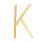 201 Stainless Steel Links connectors, Letter, Golden, Letter.K, 37x21x1mm, Hole: 1mm