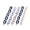 Handmade Acrylic Cable Chains, Imitation Gemstone, Oval, for Jewelry Making, Mixed Color, Link: 38x24x6.5mm, 28x17x5mm, 39.37 inch(1)m/strand