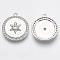 Brass Micro Pave Cubic Zirconia Pendants, Nickel Free, Flat Round with Hexagram, Clear, Real Platinum Plated, 19x17x3mm, Hole: 1.2mm