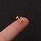 316L Surgical Stainless Steel Micro Pave Clear Cubic Zirconia Cartilage Earrings, Golden, Letter H, 6mm, Pin: 1.2mm