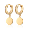 Stainless Steel Round with Cubic Zirconia Hoop Earrings for Women