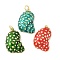 Brass Enamel Pendants, Conch Shaped Charms, Rack Plating, Cadmium Free & Lead Free, Long-Lasting Plated, Real 18K Gold Plated, Mixed Color, 22.5x15.5x6.5mm, Hole: 3.5mm
