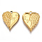 Ion Plating(IP) 201 Stainless Steel Pendants, Heart Charm with Footprint, Real 18K Gold Plated, 28x21.5x3mm, Hole: 2mm