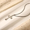 Retro 304 Stainless Steel Pendant Hip-hop Necklaces, Silver Color Plated, Cross, 21.65 inch(55cm)