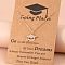 Graduation Theme Alloy Crystal Rhinestone Pendant Necklaces, Golden, Hat, 17.72 inch(45cm)