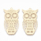 Brass Pendants, Etched Metal Embellishments, Cadmium Free & Nickel Free & Lead Free, Owl, Light Gold, 35x20x0.3mm, Hole: 1.4mm