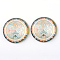 Glass Cabochons, Half Round/Dome, Kaleidoscope Pattern, Azure, 12x4mm