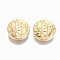 Brass Shank Buttons, Nickel Free, Flat Round, Real 18K Gold Plated, 17x6mm, Hole: 2mm