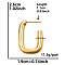 Irregular C Shape Stainless Steel Stud Earrings for Women, Real 18K Gold Plated