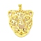 Brass Pendants, Cadmium Free & Nickel Free & Lead Free, Leopard Charms, Real 18K Gold Plated, 36x30x11mm, Hole: 4.5x3.5mm