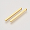 201 Stainless Steel Pendants, Bar, Golden, 35x3x3mm, Hole: 1.5mm